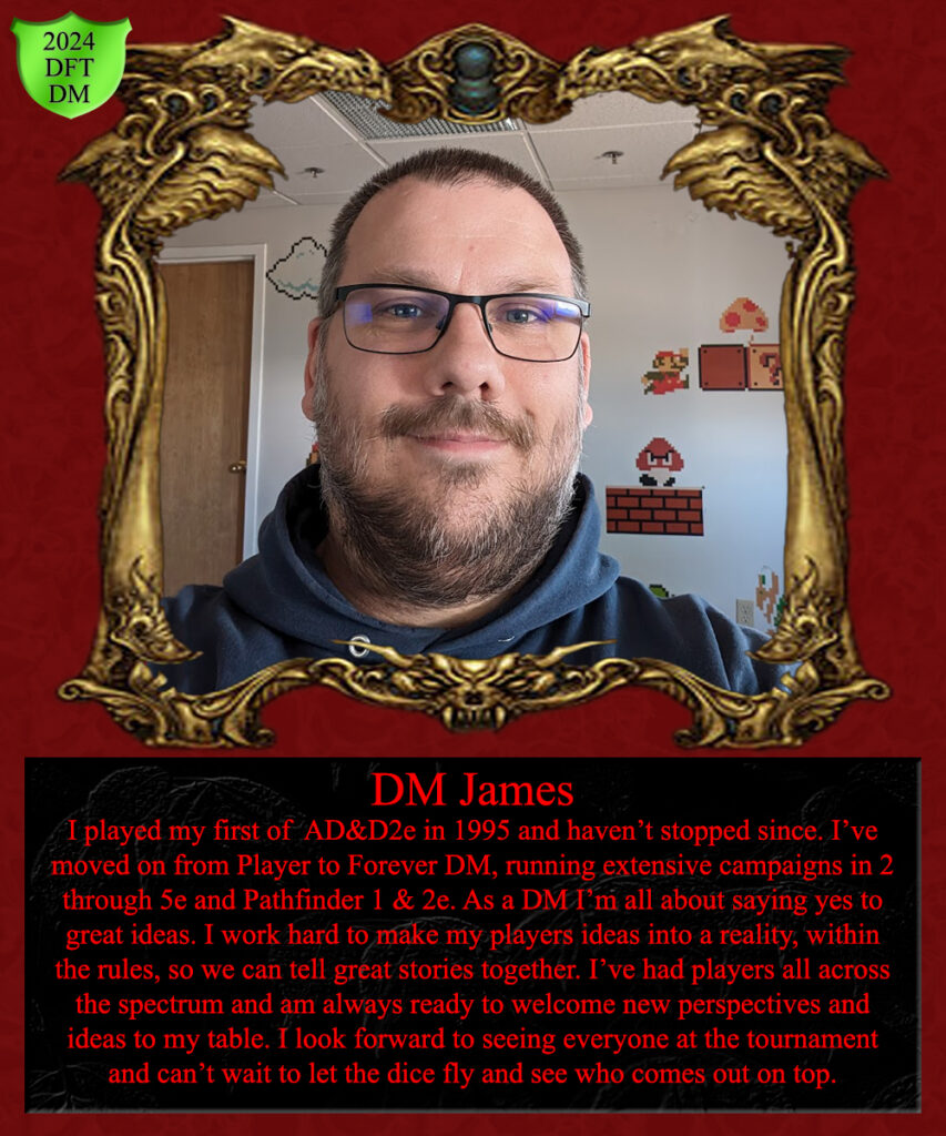 Photo of DM James with a description