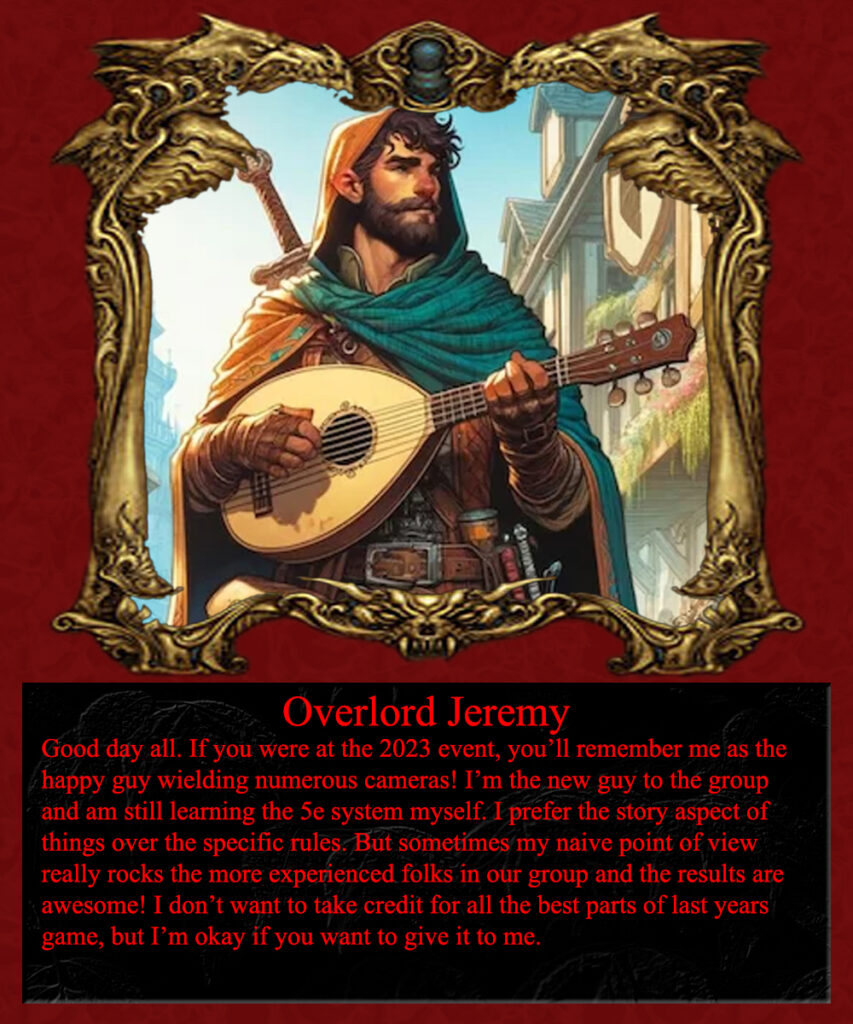 Photo of Overlord Jeremy and a description