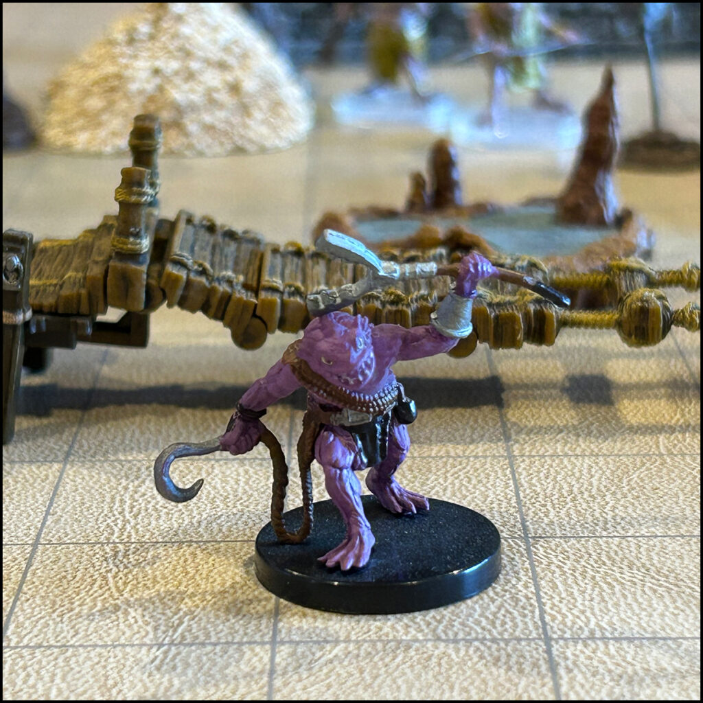 Close-up of Kou-Toa D&D Miniature.